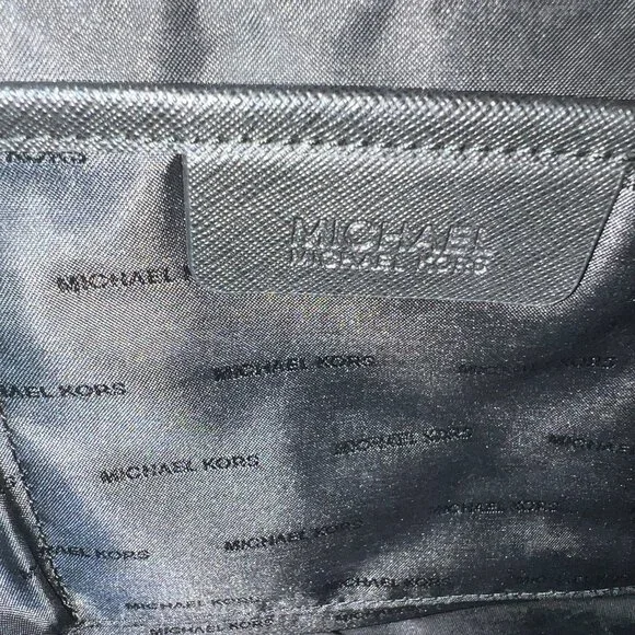 Authentic Michael Kors Jet Set Travel Saffiano Leather Top-Zip Tote Bag Black - Picture 11 of 15